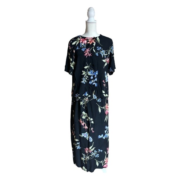Vintage Alfred Dunner spring 2 piece 100% Rayon floral set with shoulder pads - Picture 1 of 5